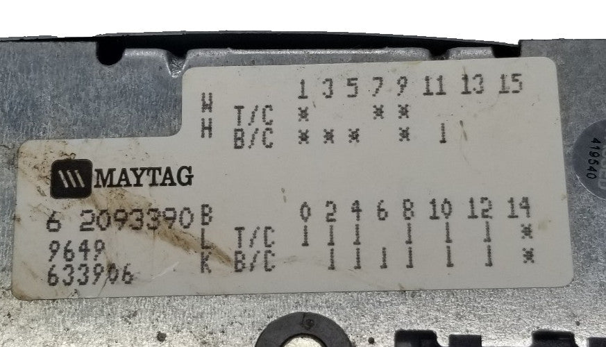 OEM Replacement for Maytag Washer Timer 62093390