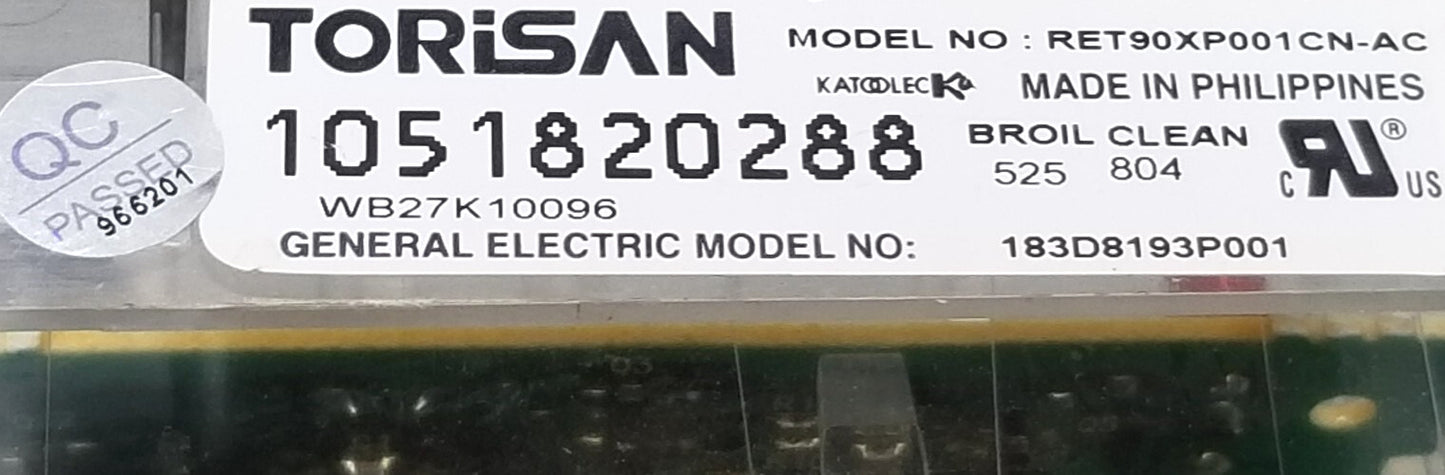 OEM Replacement for GE Oven Control  183D8193P001  WB27K10096
