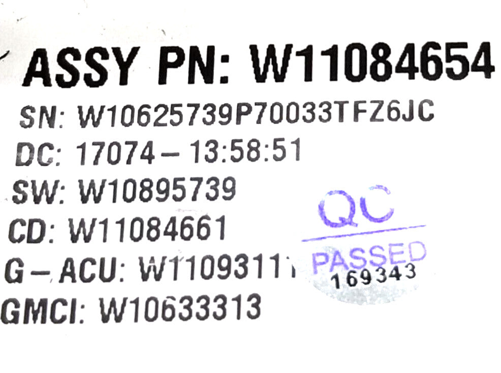 OEM Replacement for Kenmore Washer Control  W11084654    ~ ~