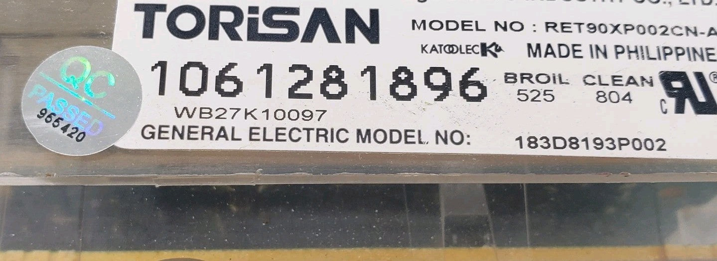 OEM Replacement for GE Oven Control  183D8193P002 WB27K10097