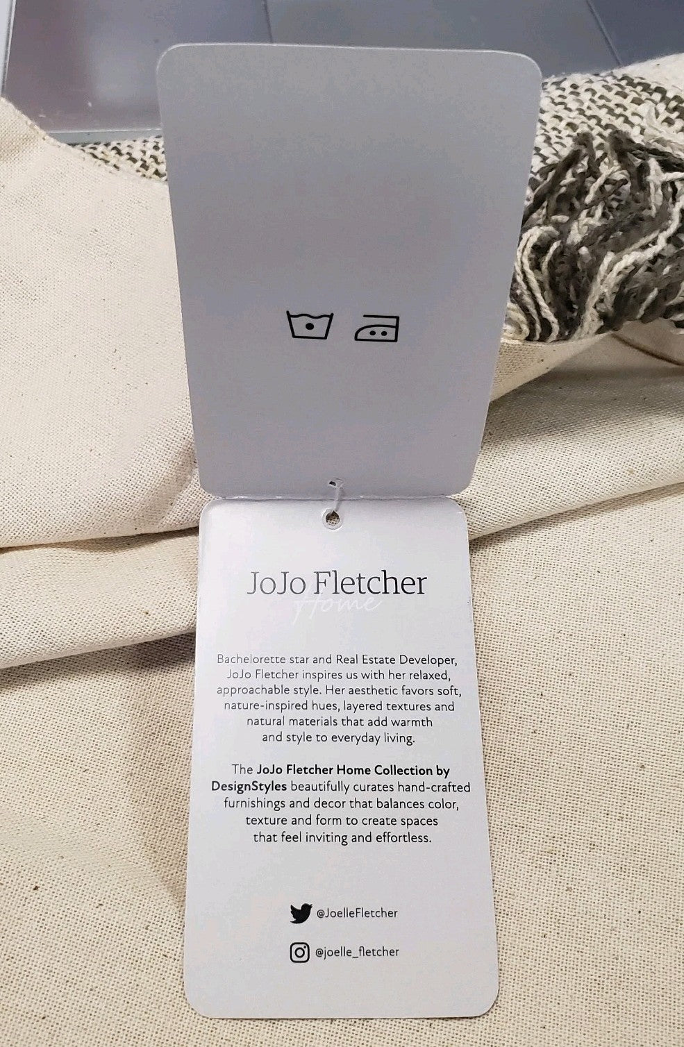 New JoJo Fletcher Cotton Decorative Pillow Covers (2) RN 167506