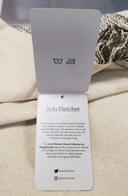New JoJo Fletcher Cotton Decorative Pillow Covers (2) RN 167506