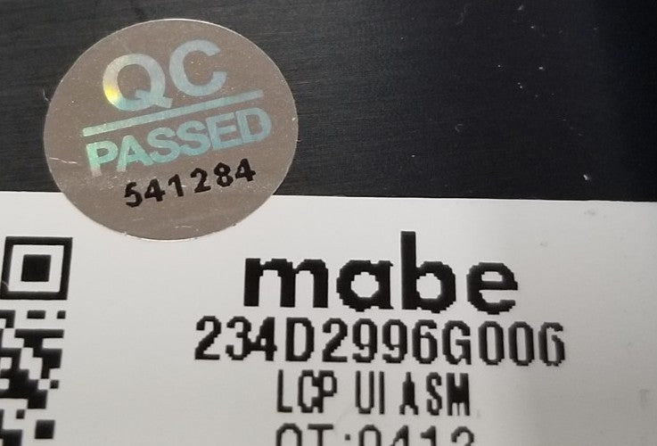 OEM Replacement for GE Dryer Control Panel 234D2996G006