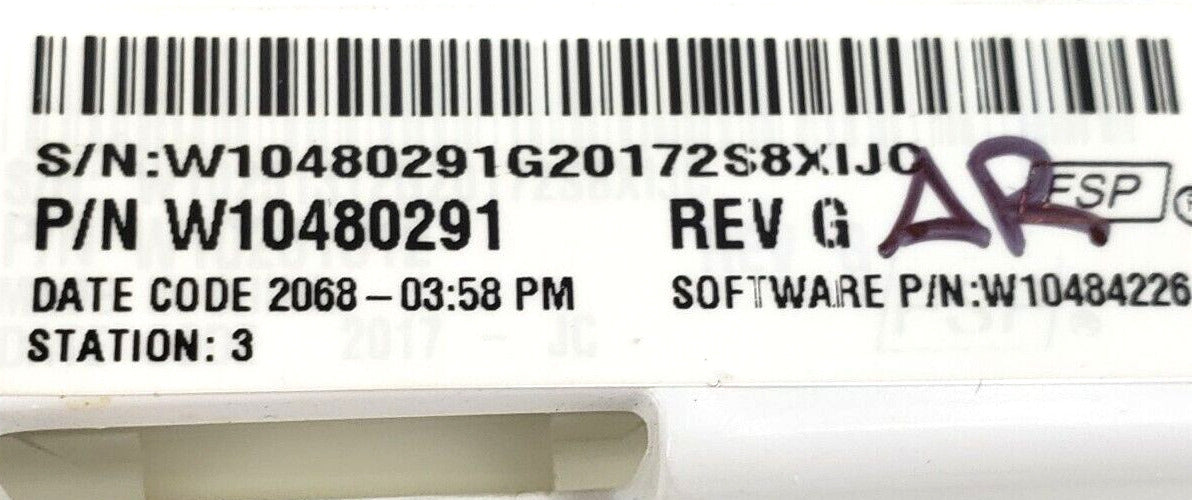 OEM Replacement for Whirlpool Washer Control W10480291