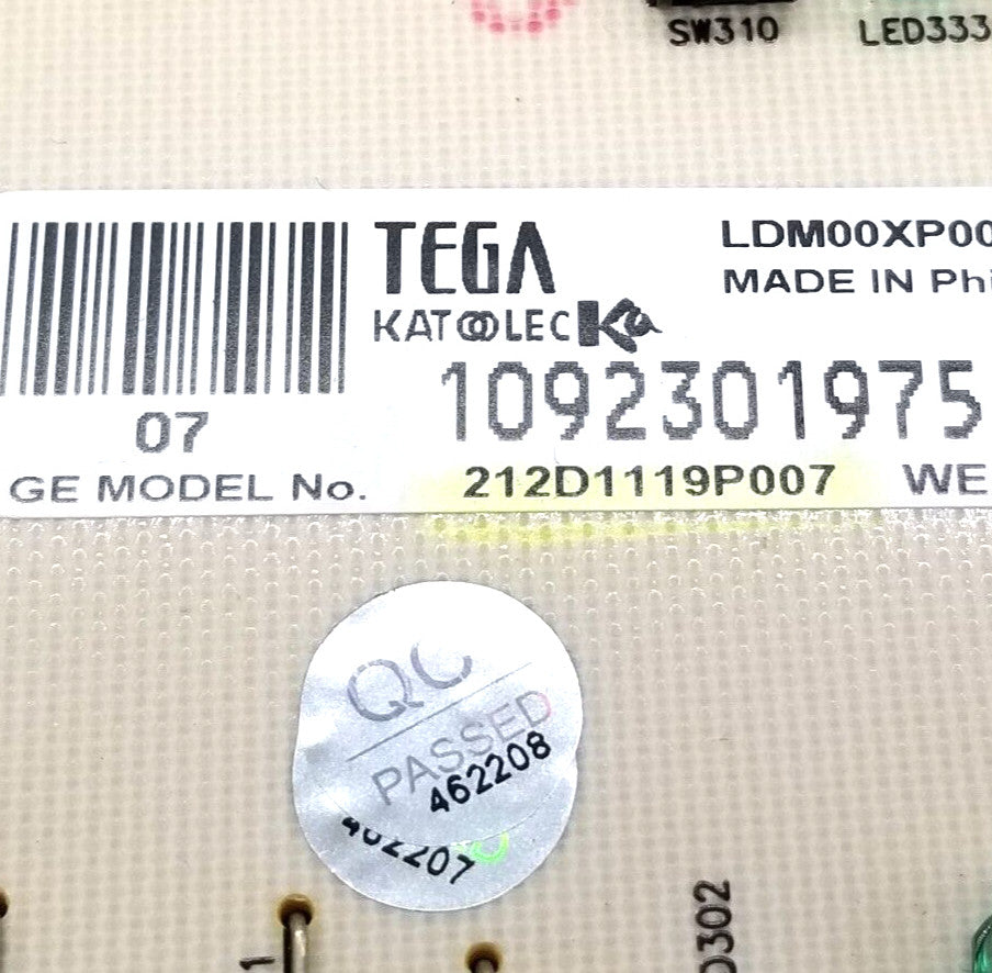OEM Replacement for GE Dryer Control 212D1119P007