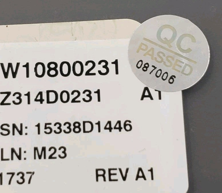 OEM Replacement for Whirlpool Dryer Control Panel W10800231