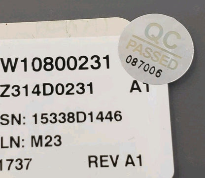 OEM Replacement for Whirlpool Dryer Control Panel W10800231
