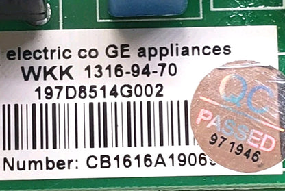 OEM Replacement for GE Fridge Control Board 197D8514G002