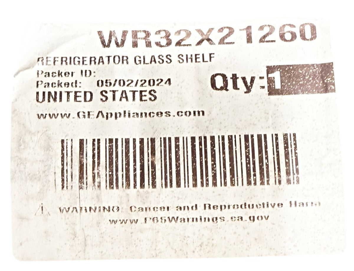 New Replacement for GE Fridge Glass Shelf WR32X21260