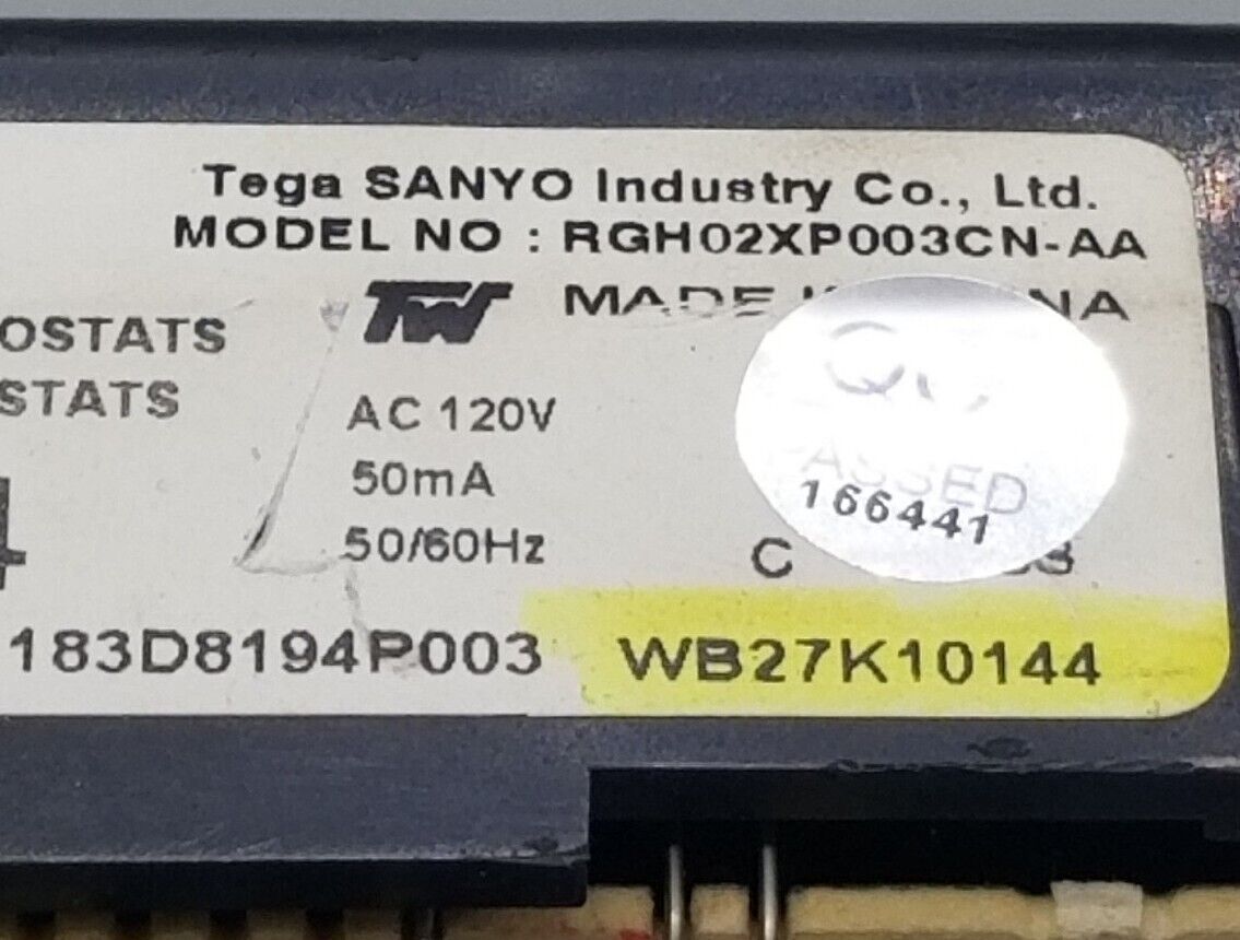 OEM Replacement for GE Range Control WB27K10144