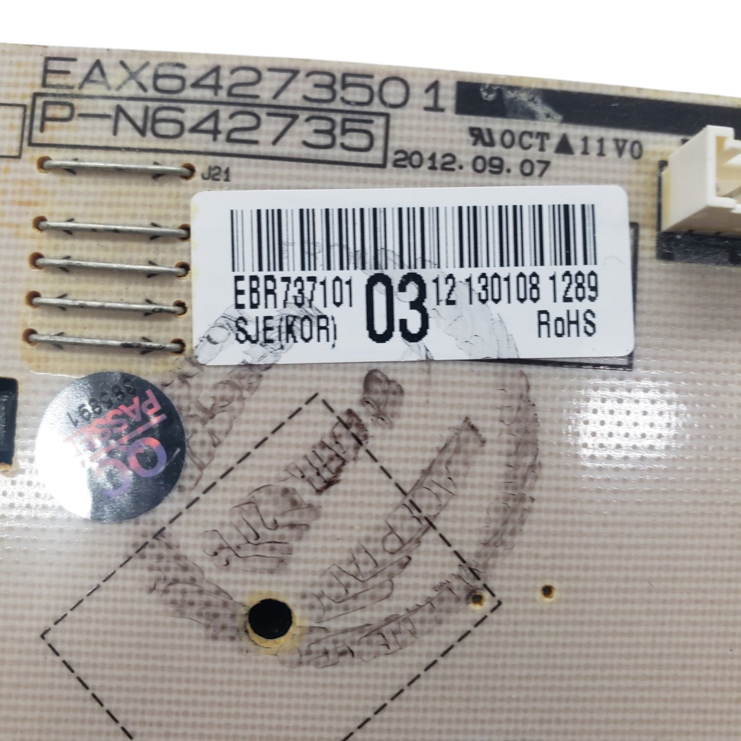 OEM  Replacement for LG Range Control Board EBR73710103