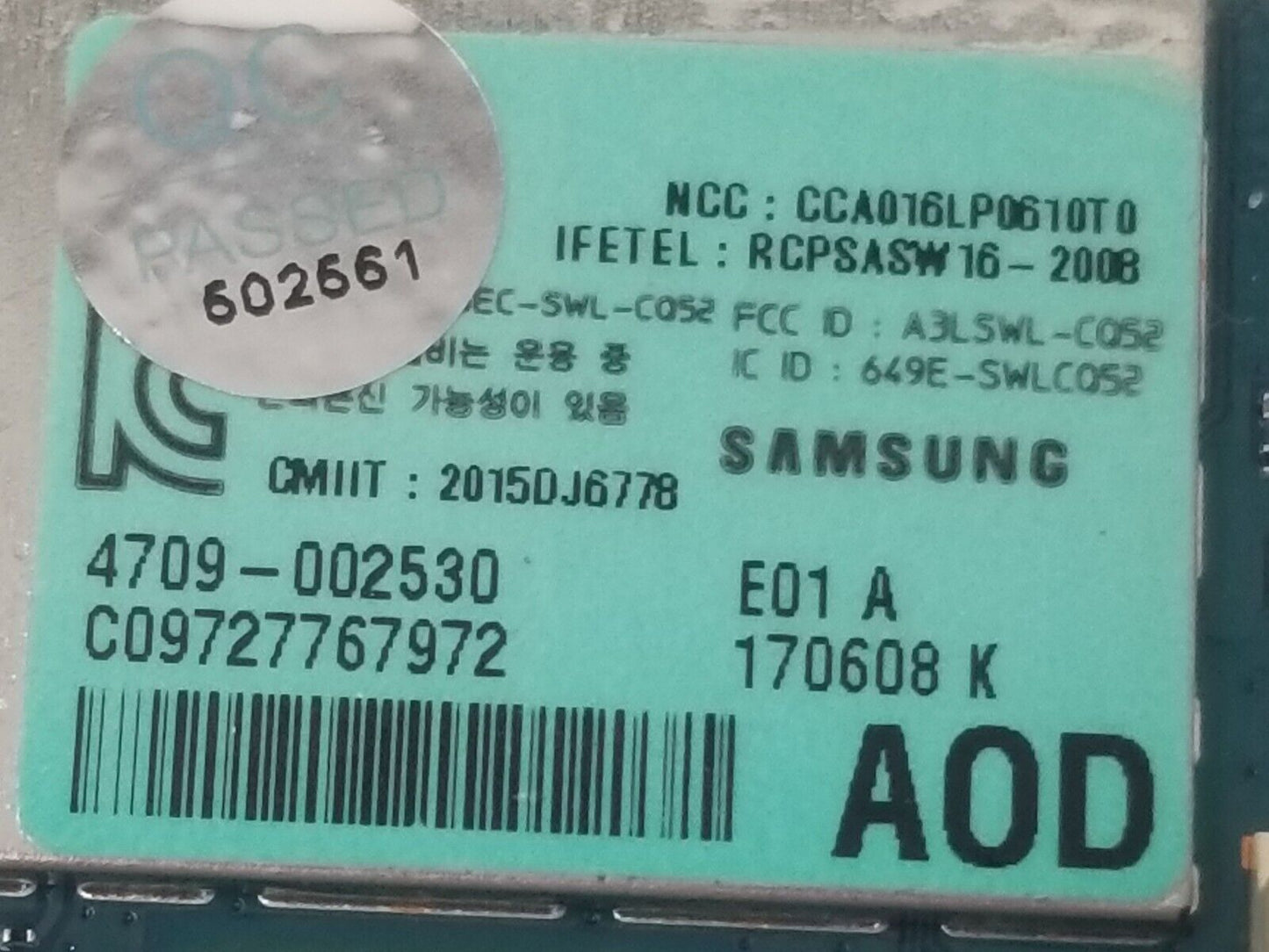 Genuine OEM Replacement for Samsung Washer WiFi Module 4709-002530