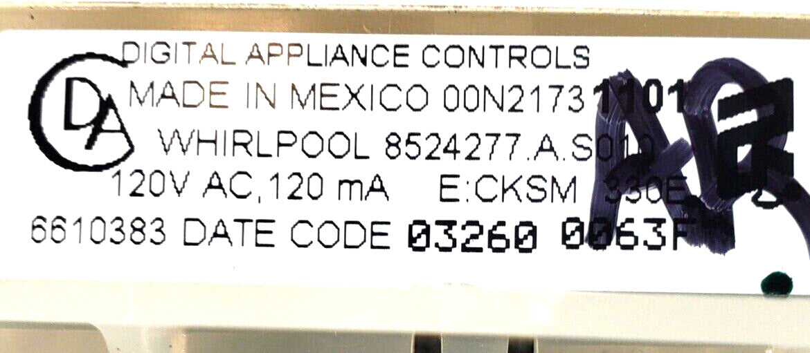 OEM Replacement for Whirlpool Range Control 8524277