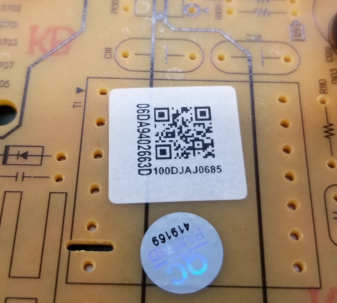 New OEM Replacement for Samsung Control Board DA41-00750B