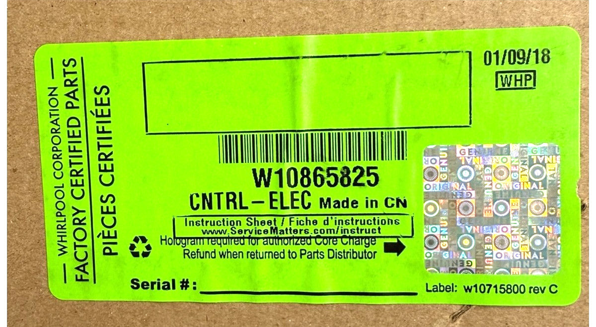 New Replacement for Whirlpool Fridge Control W10687089