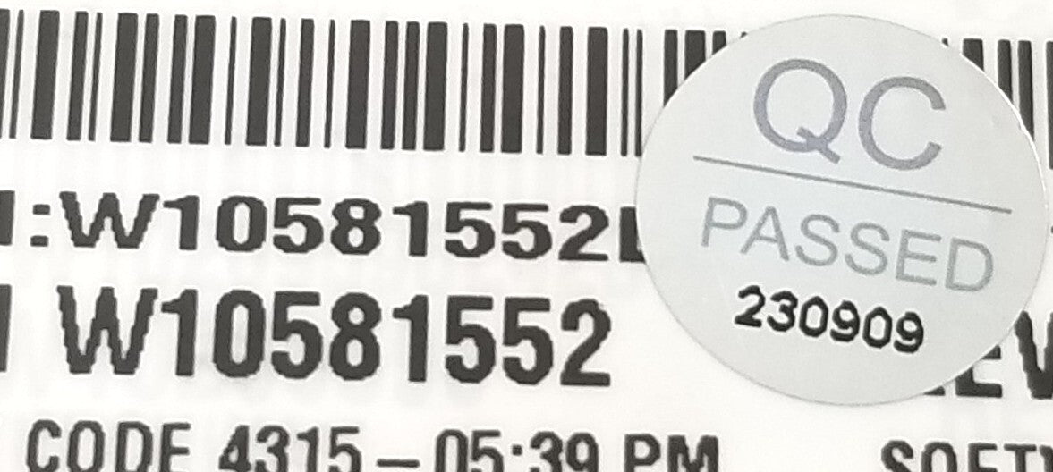 OEM Replacement for Whirlpool Washer Control W10581552