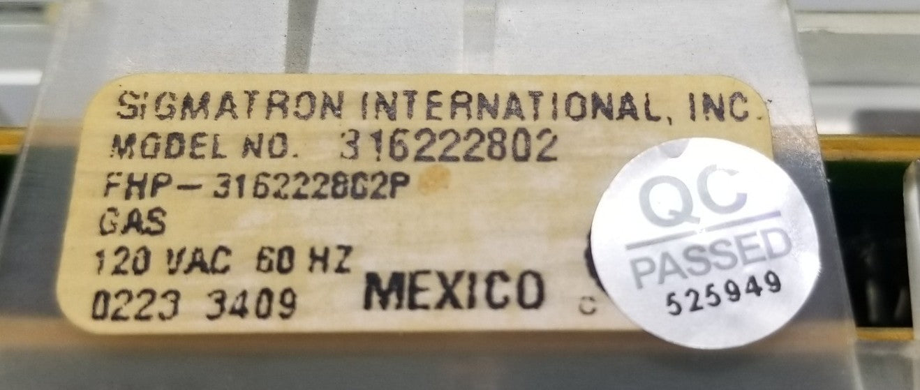 OEM Replacement for Whirlpool Range Control 316222802