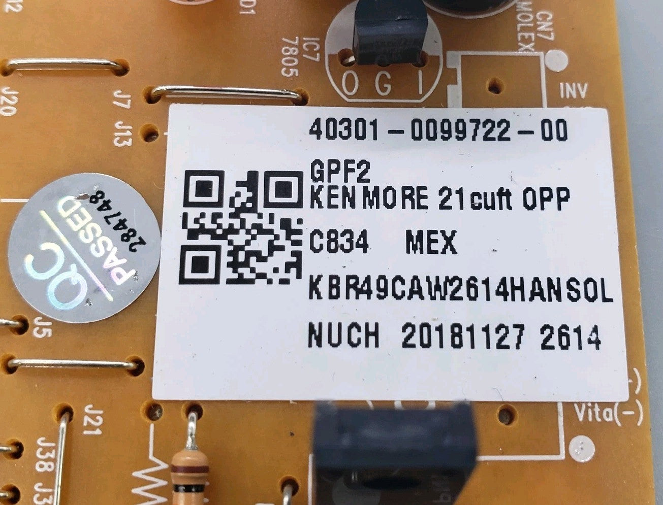 OEM Replacement for Kenmore Fridge Control 40301-0099722