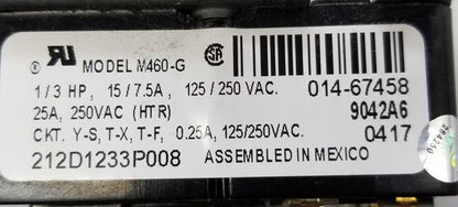 OEM Replacement for GE Dryer Timer 212D1233P008