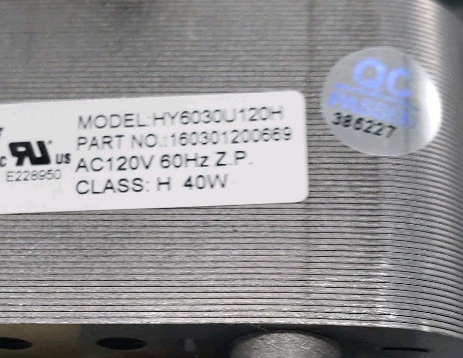 New OEM Forno Oven Convection Fan Motor 160301200669 1- Yr
