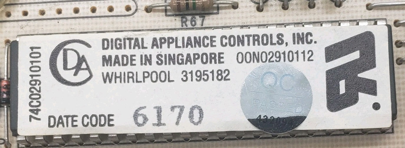 OEM Replacement Replacement for Whirlpool Oven Control 3195182 1-Yr