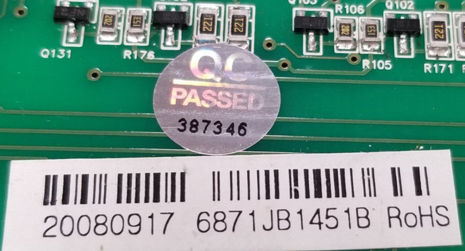 OEM Replacement for LG Fridge Display PCB 6871JB1451B