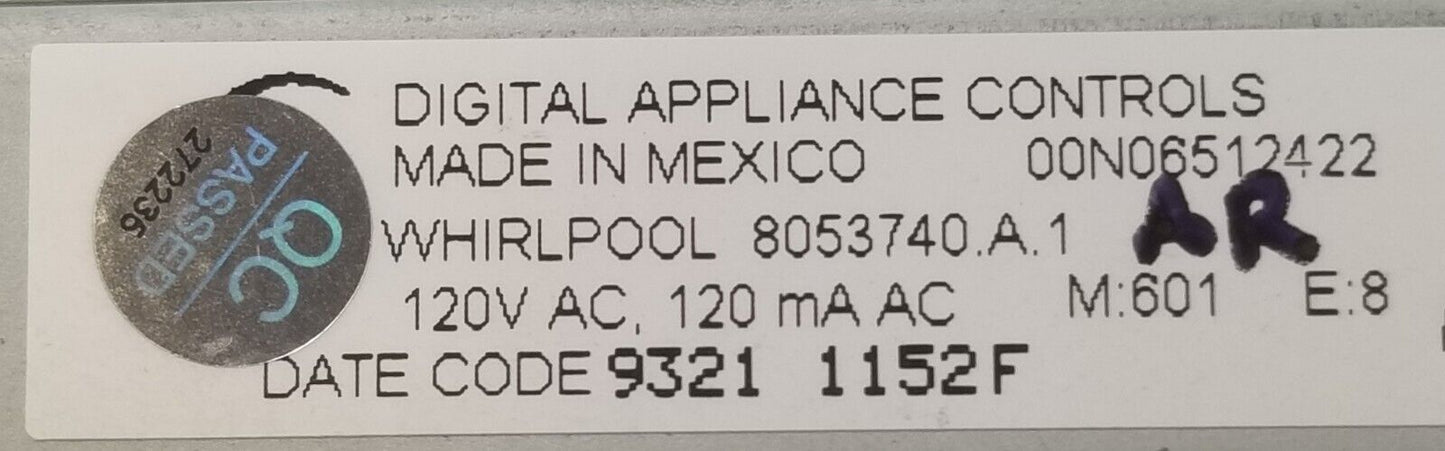 OEM Replacement for Whirlpool Range Control 8053740