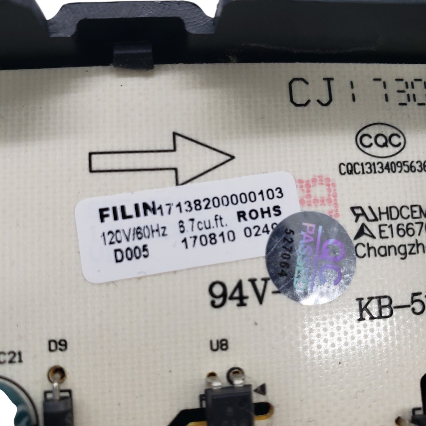 OEM Replacement for Midea Dryer Control 17138200000103