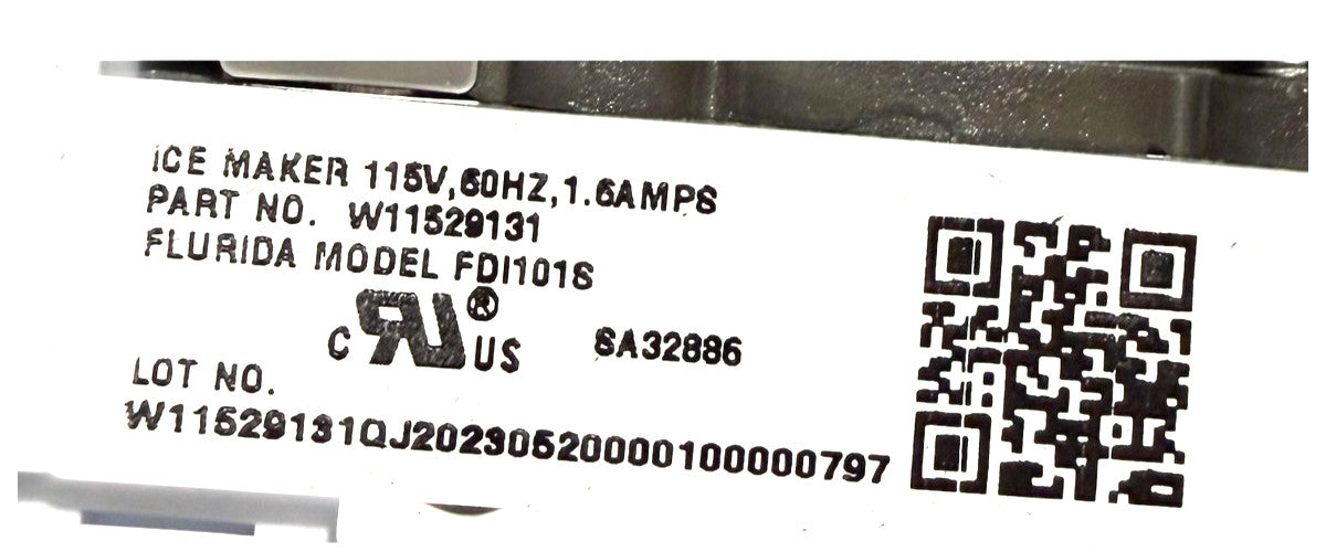 New Replacement for Whirlpool Fridge Icemaker Assembly W11529131 1Yr