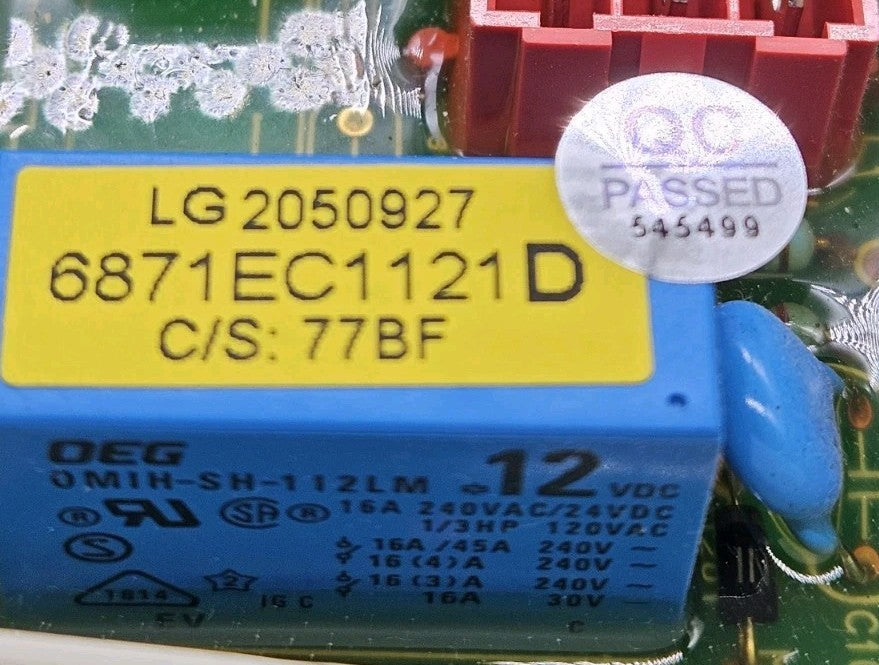 OEM Replacement for LG Dryer Control 6871EC1121D