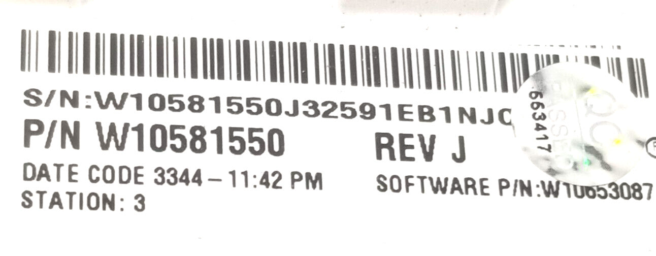 OEM Replacement for Whirlpool Washer Control W10581550