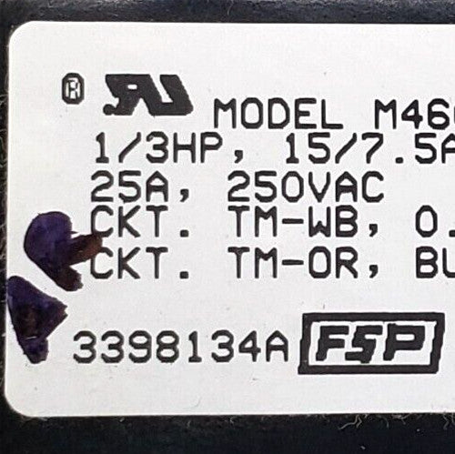 Genuine OEM Replacement for Whirlpool Dryer Timer 3398134A