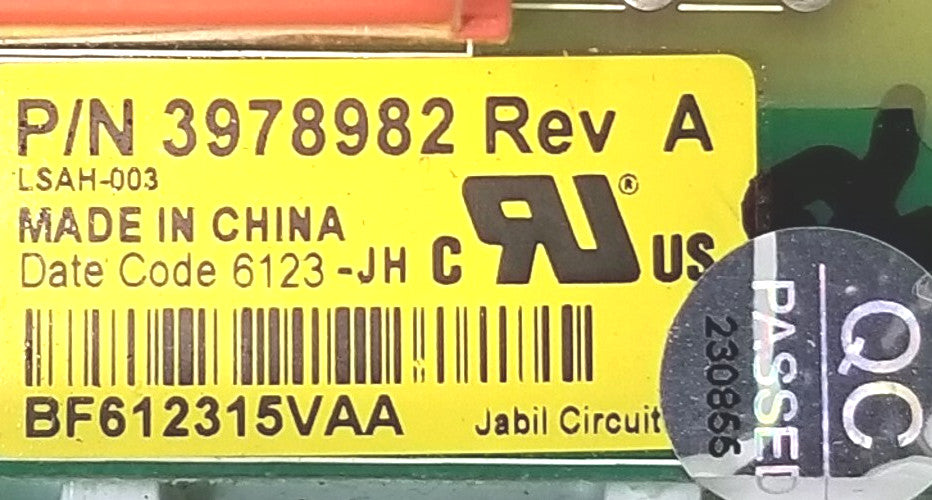 OEM Replacement for Whirlpool Dryer Control 3978982 W10074270