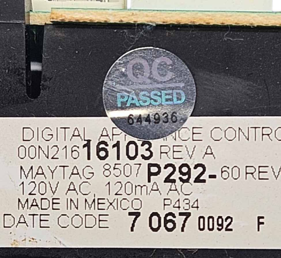 OEM Replacement for Whirlpool Oven Control Board 8507P292-60