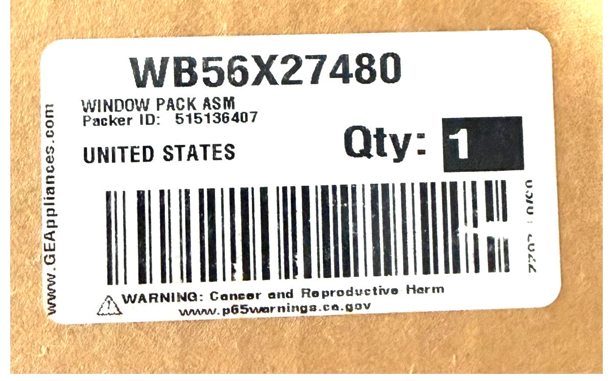 New Replacement for GE Oven Window Door Glass WB56X27480