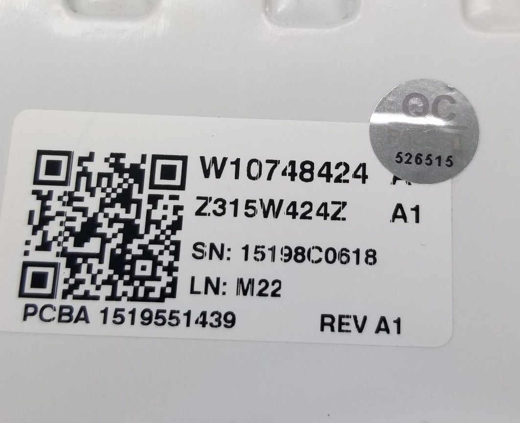 OEM Replacement for Maytag Washer User Interface W10748424