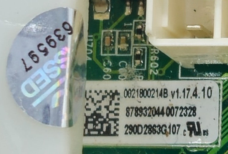 OEM Replacement for GE Washer Control Board 290D2863G107290C