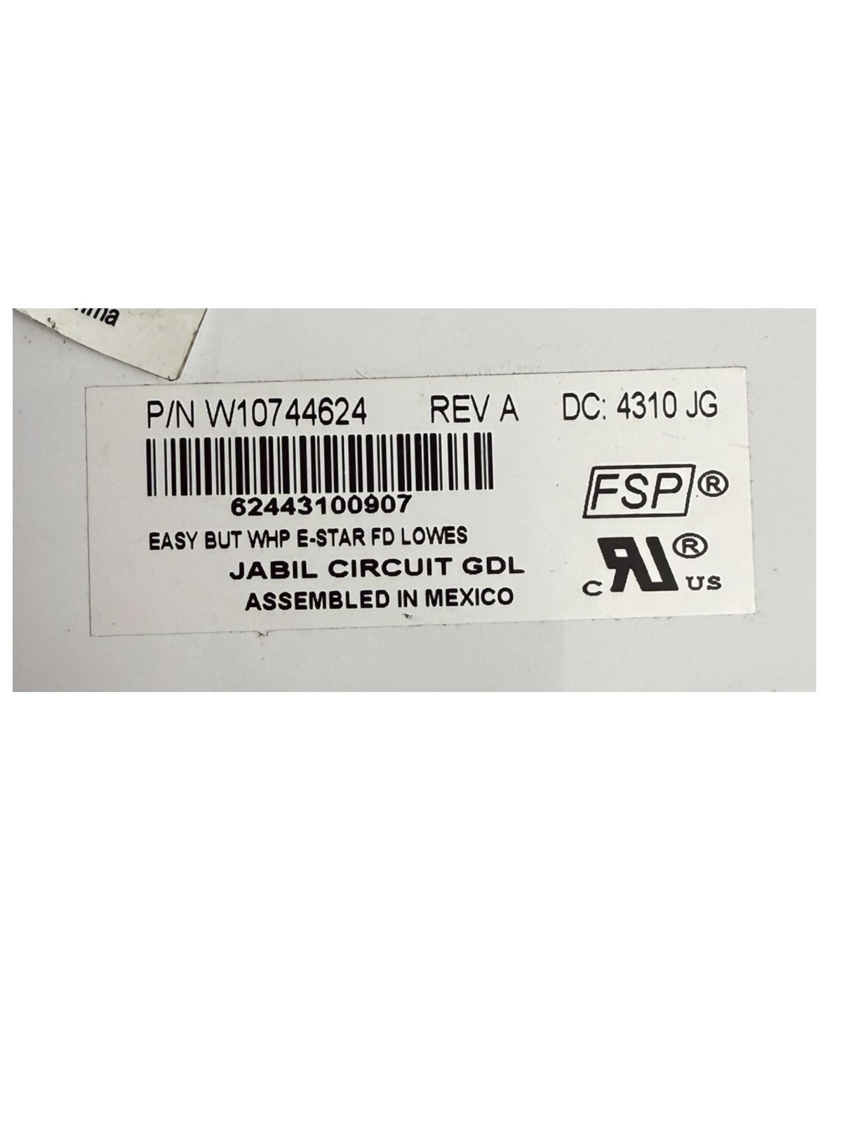 OEM Replacement for Whirlpool Fridge Dispenser W10744624