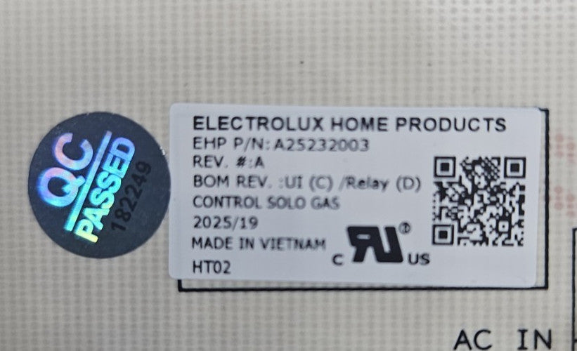 New OEM Replacement for Frigidaire Range Control Board A25232003 1- Year