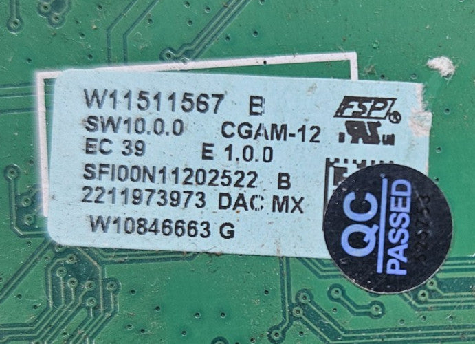 OEM Replacement for Whirlpool Oven Control Board W11511567