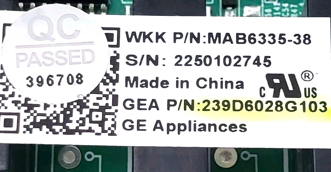 OEM Replacement for GE Fridge Control 239D6028G103