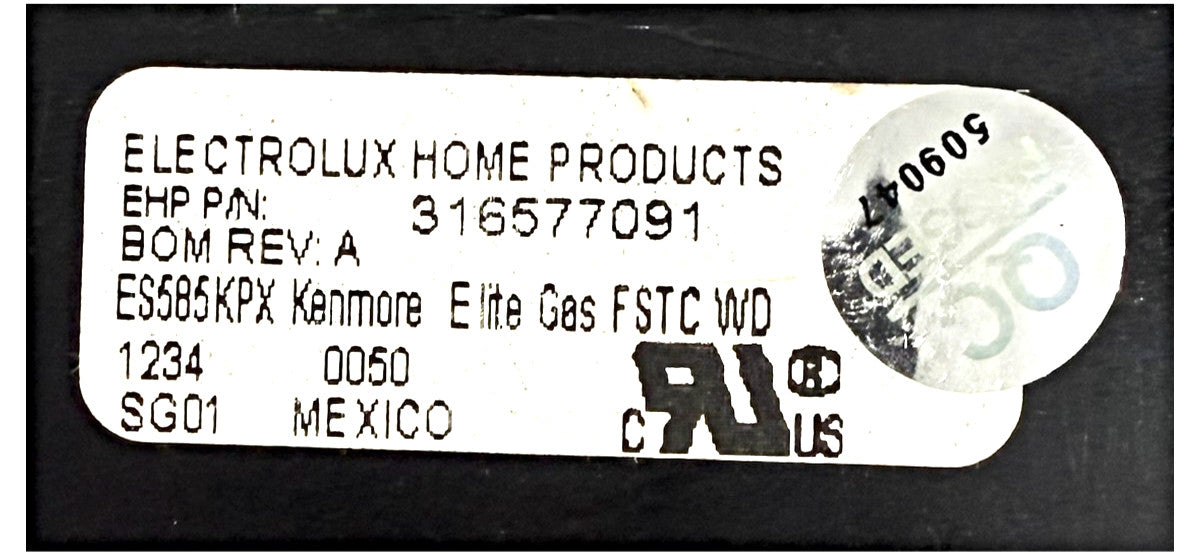 OEM Replacement for Frigidaire Range Control 316577091