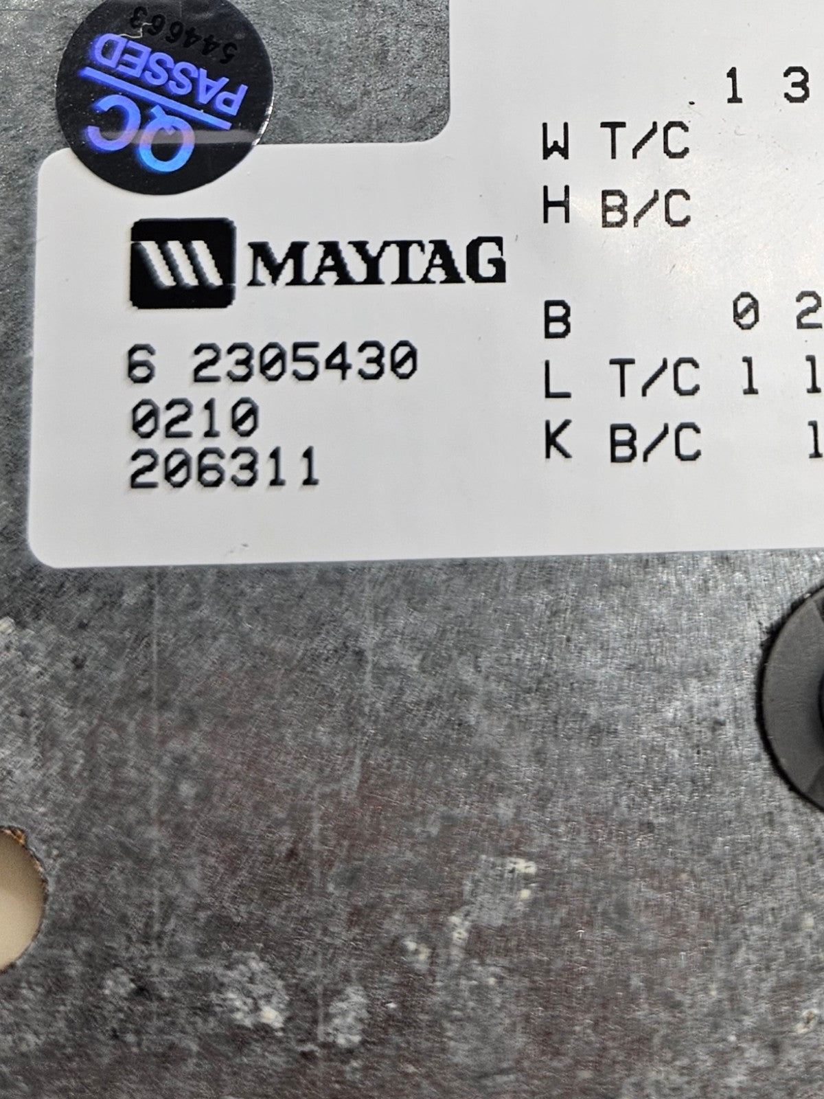 OEM Replacement for Maytag Washer Timer 62305430