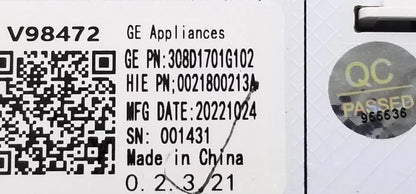 OEM Replacement for GE Washer Control 308D1701G102