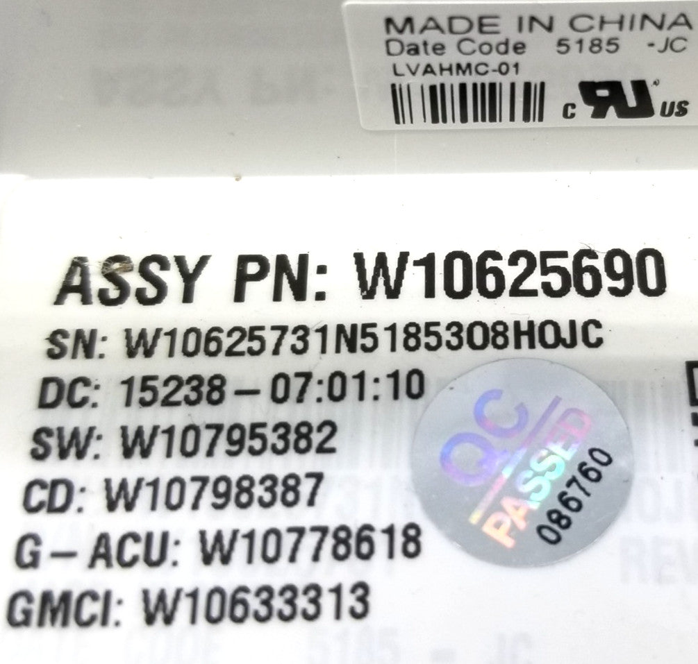 OEM Replacement for Whirlpool Washer Control  W10625690