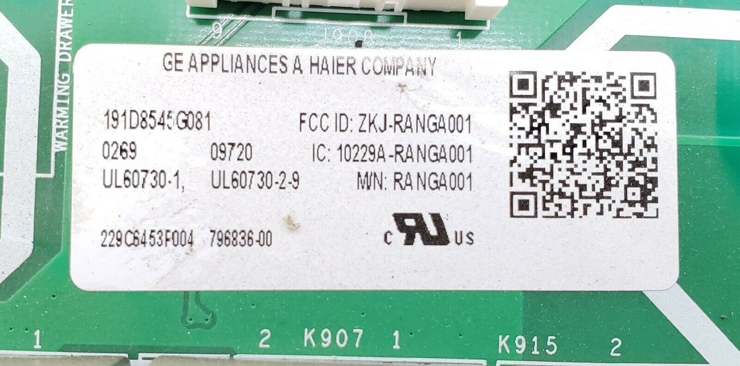 OEM Replacement for GE Range Control Board 191D8545G081