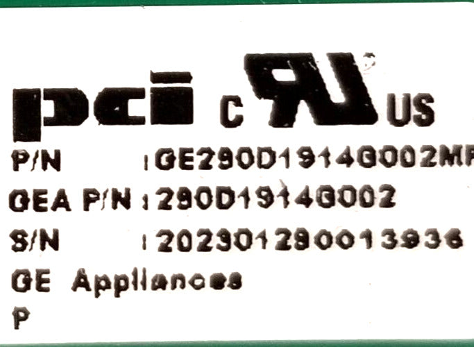 New  Genuine OEM Replacement for GE Washer Control  290D1914G002