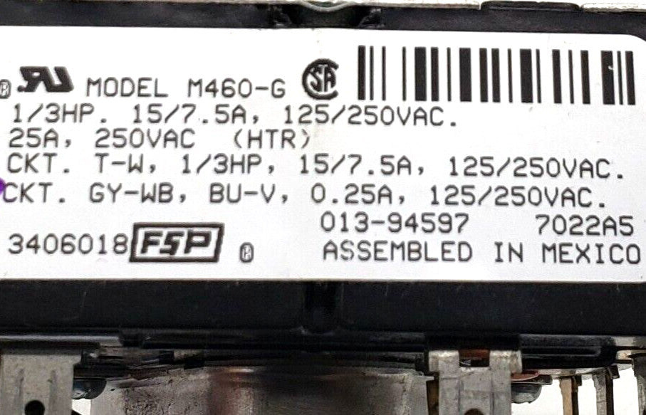 Genuine OEM Replacement for Whirlpool Dryer Timer 3406018   ~   ~