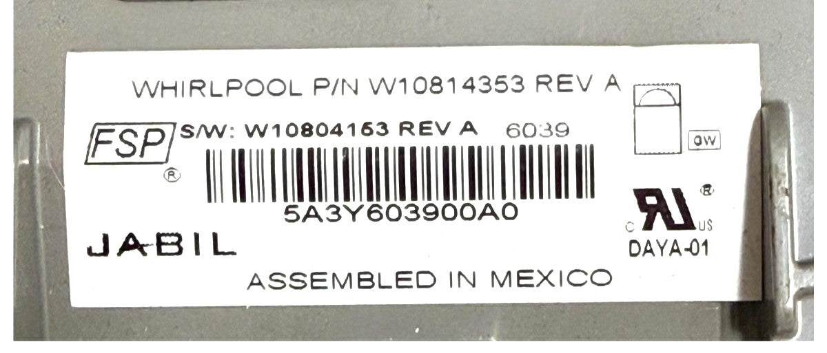 OEM Replacement for Whirlpool Dishwasher Control W10814353 1Year