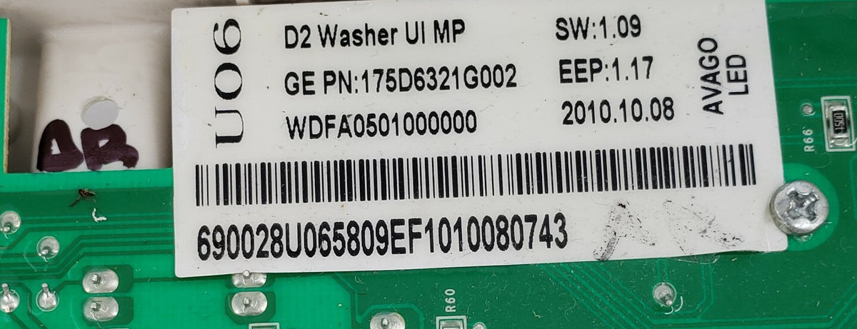 OEM Replacement for GE Washer Control 175D6321G002